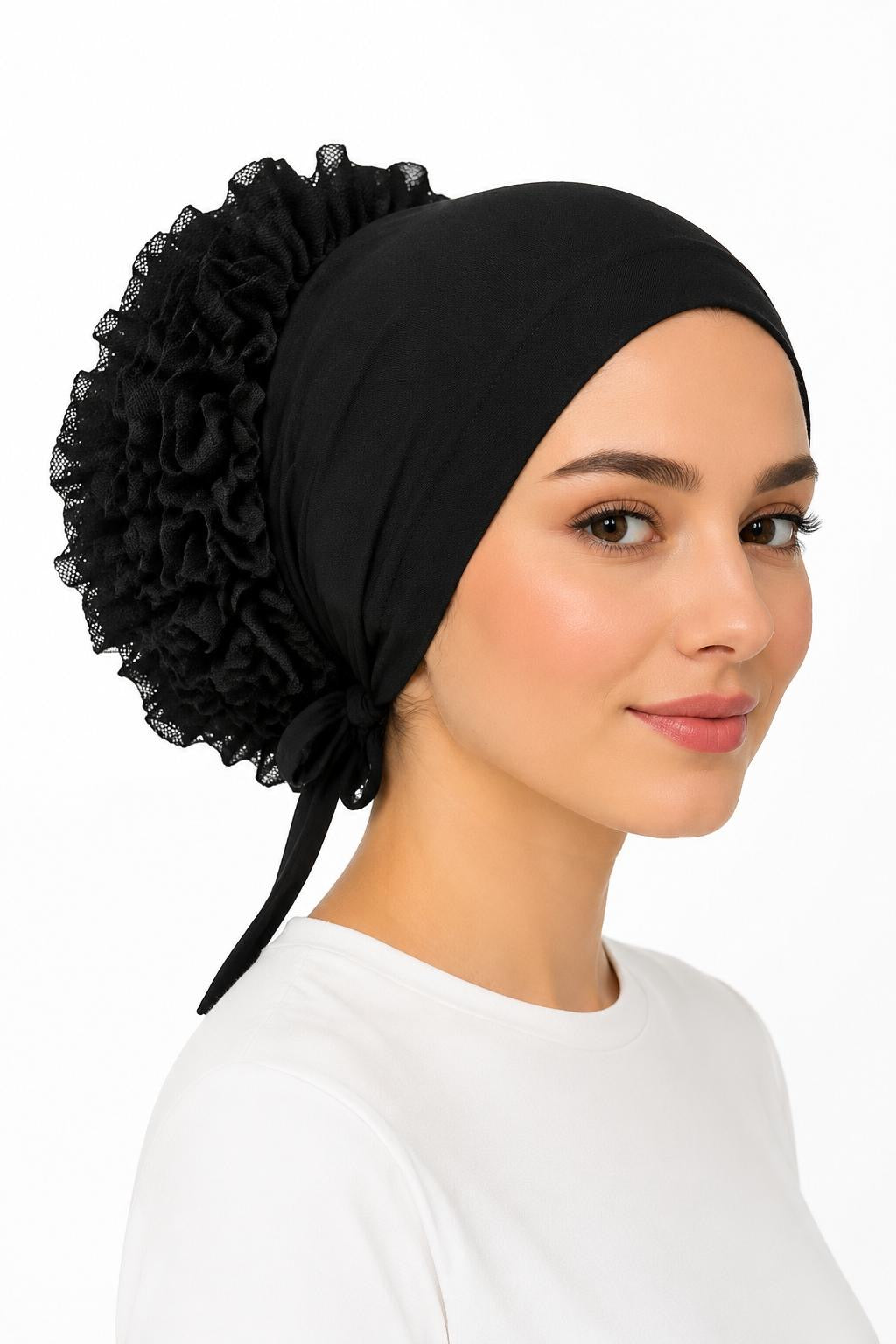 Bequeme Baumwolle-Bonnet mit Spitzen-Detail