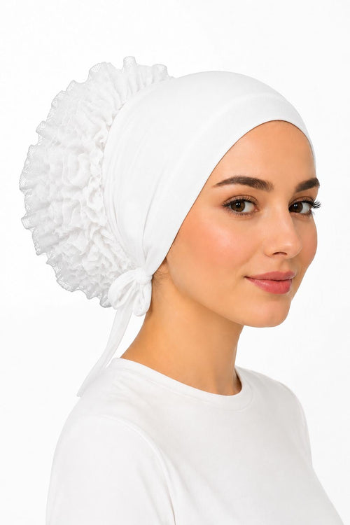 Bequeme Baumwolle-Bonnet mit Spitzen-Detail